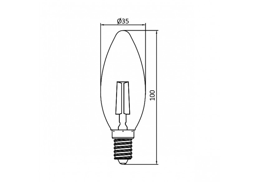 Ampoule filament décorative LED, E14, 360 lm, Ambre - BB36-60410 - Braytron