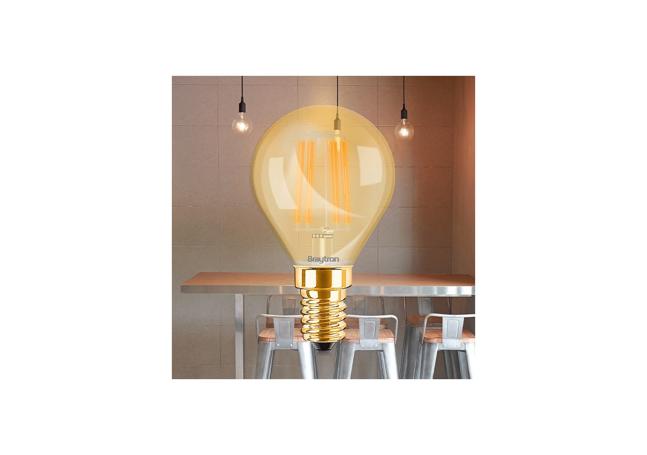 Ampoule filament décorative LED, E14, 360 lm, Ambre - BB37-00410 - Braytron