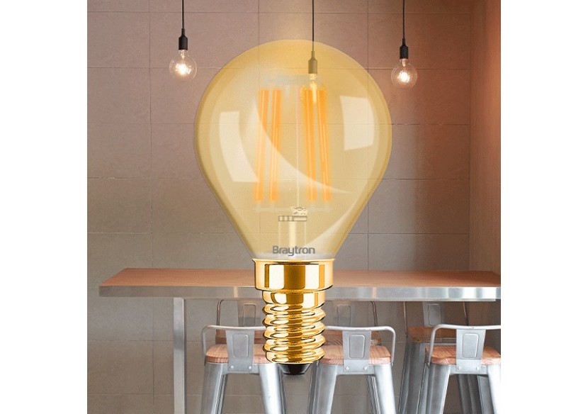 Ampoule filament décorative LED, E14, 360 lm, Ambre - BB37-00410 - Braytron