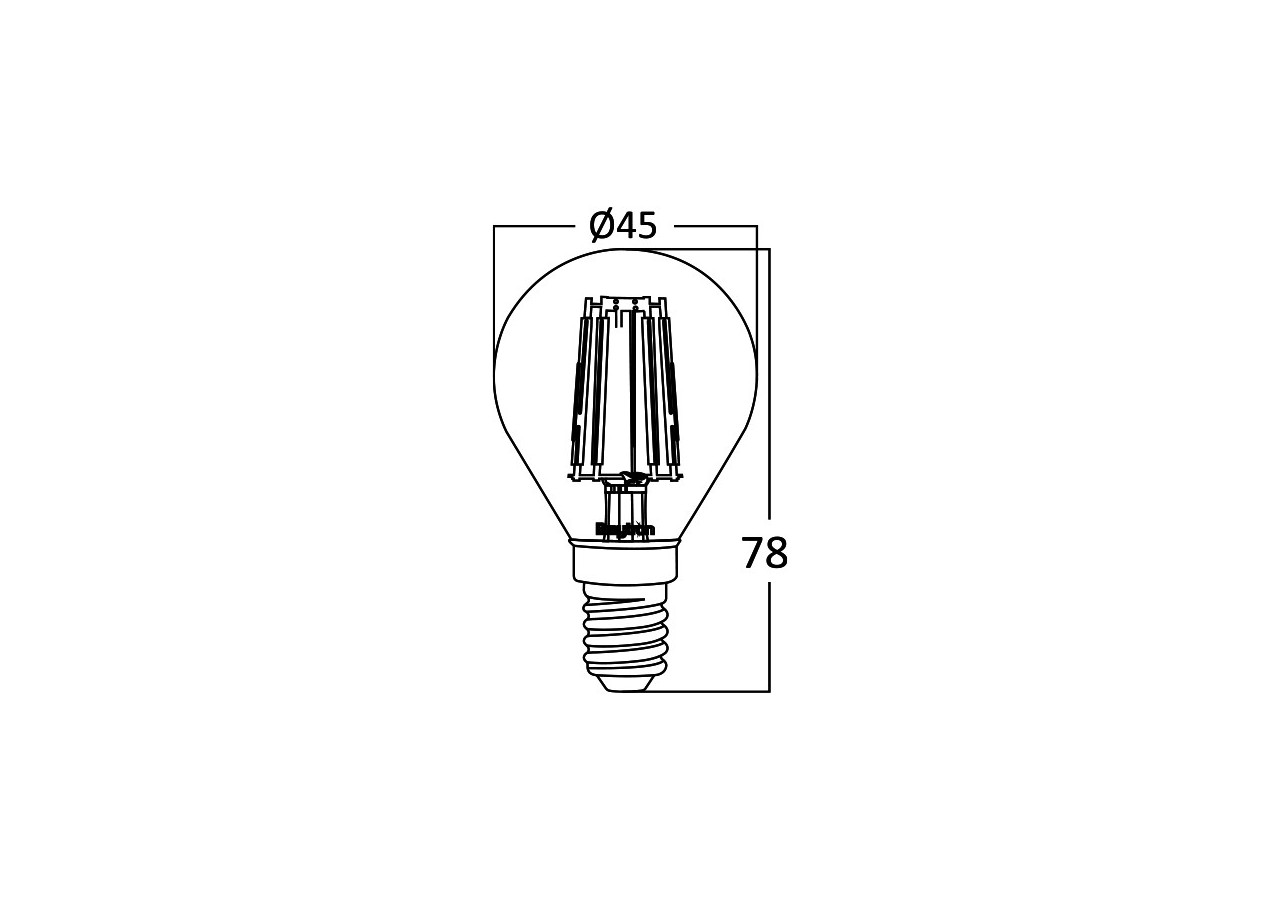 Ampoule filament décorative LED, E14, 360 lm, Ambre - BB37-00410 - Braytron