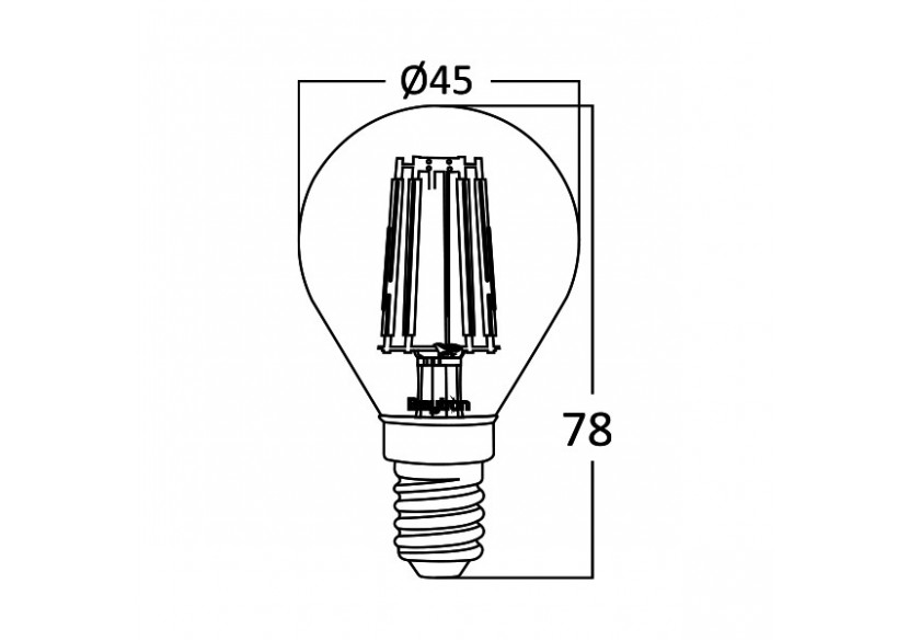 Ampoule filament décorative LED, E14, 360 lm, Ambre - BB37-00410 - Braytron