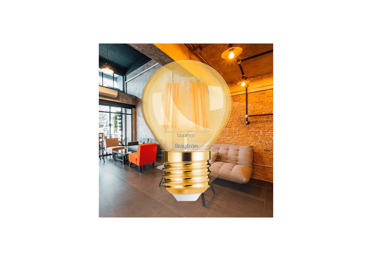 Ampoule filament décorative LED, E27, 360 lm, Ambre - BB37-00420 - Braytron
