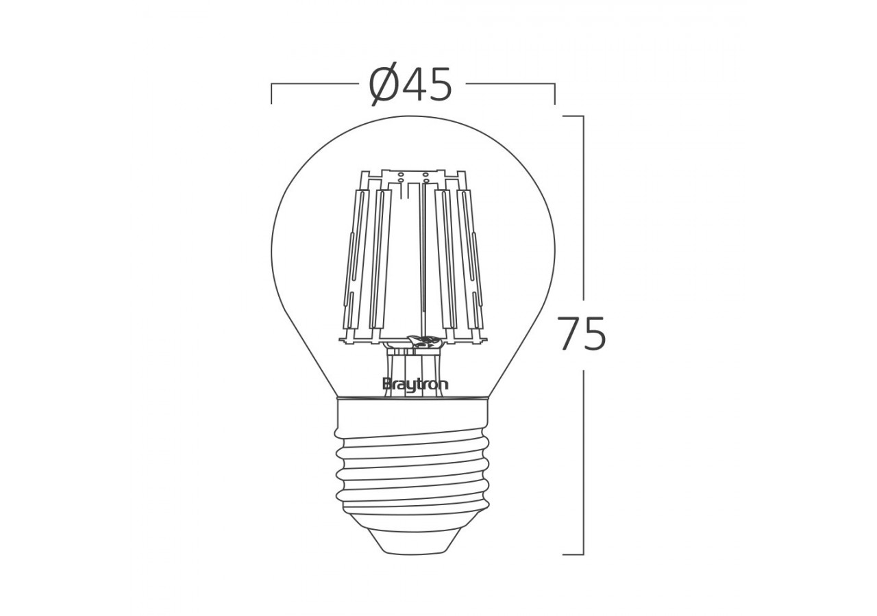 Ampoule filament décorative LED, E27, 360 lm, Ambre - BB37-00420 - Braytron