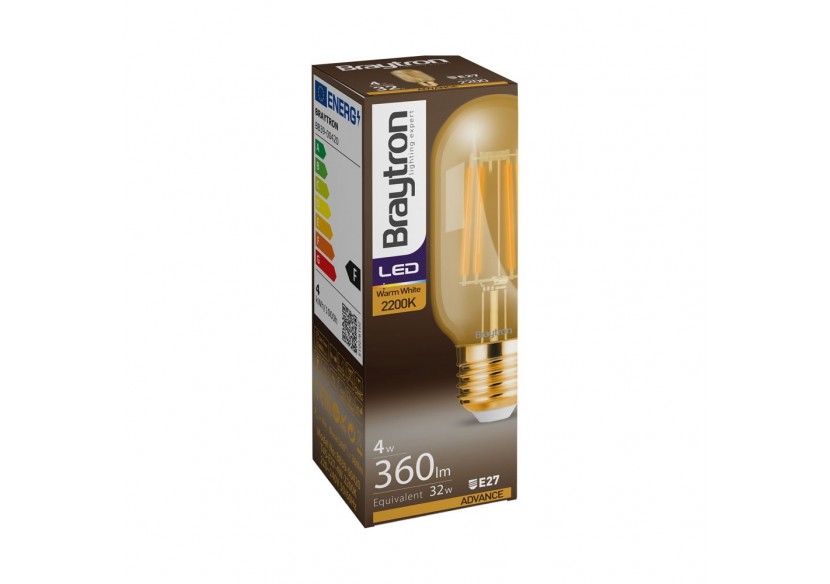 Ampoule filament décorative LED, E27, 360 lm, Ambre - BB39-00420 - Braytron
