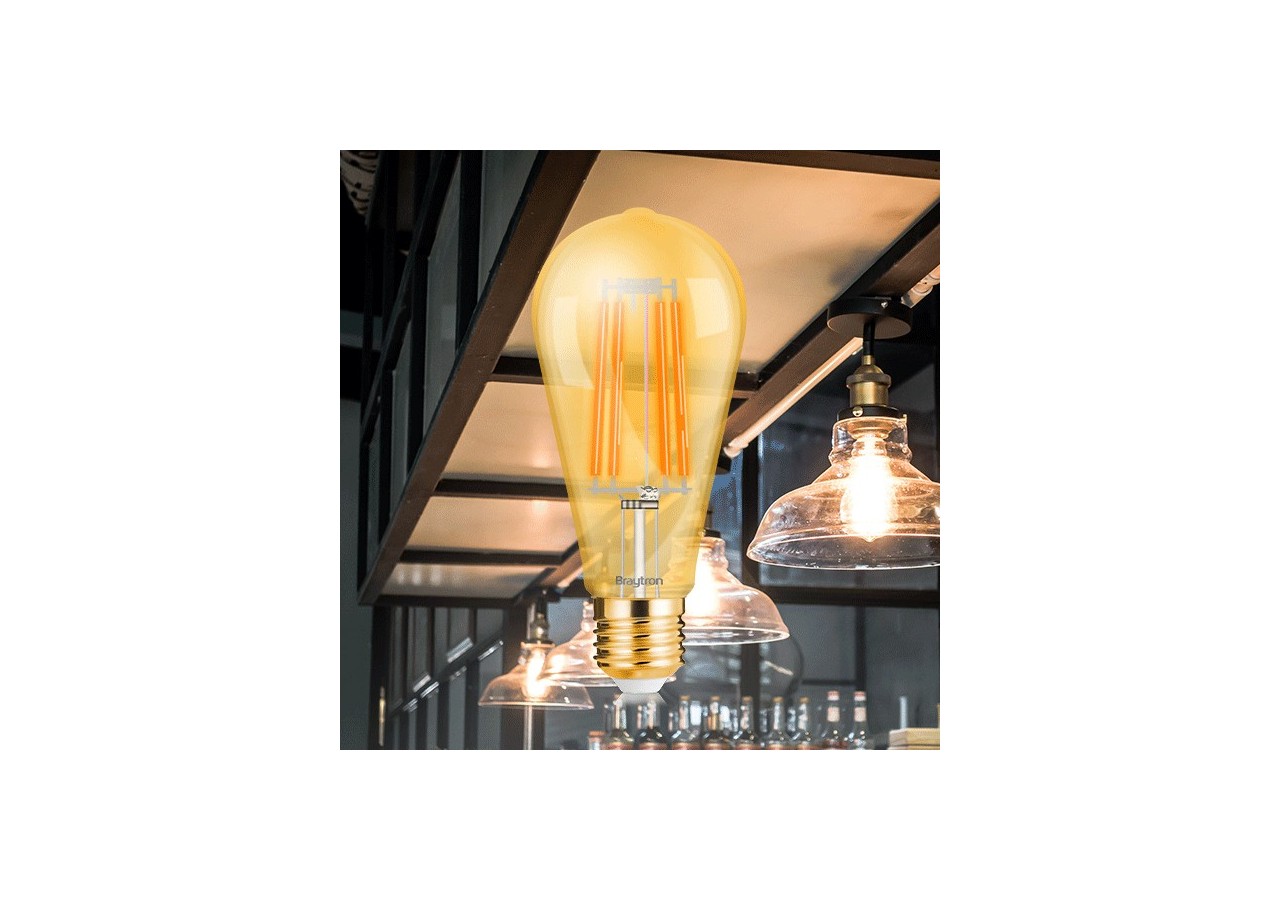 Ampoule filament décorative LED, E27, 540 lm, Ambre - BB46-00620 - Braytron