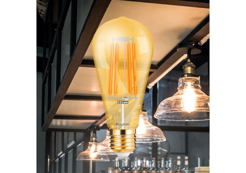 Ampoule filament décorative LED, E27, 540 lm, Ambre - BB46-00620 - Braytron