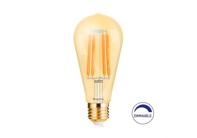 Ampoule filament décorative LED, E27, 540 lm, Ambre - BB46-60620 - Braytron