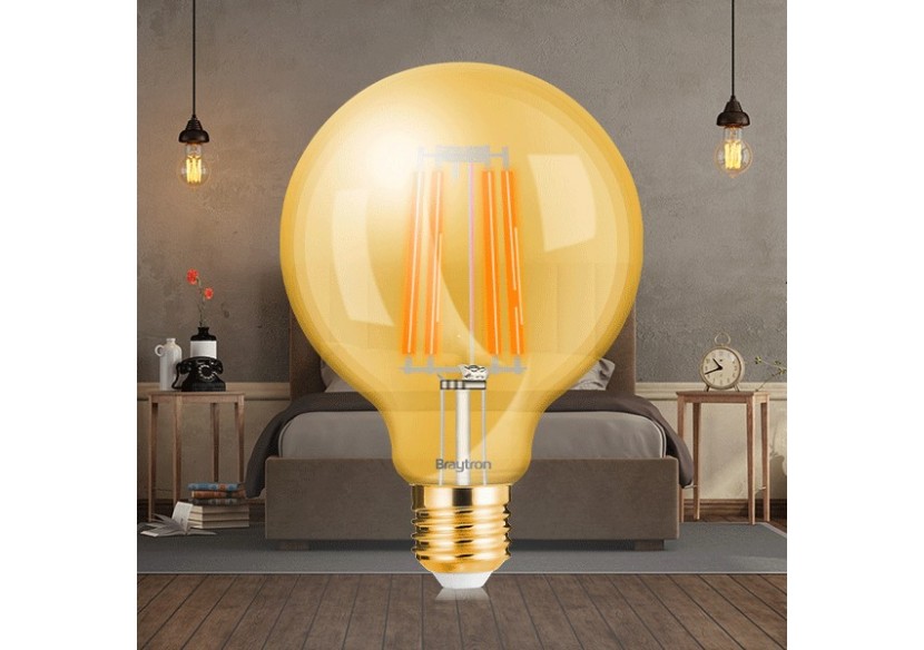 Ampoule filament décorative LED, E27, 540 lm, Ambre - BB47-00620 - Braytron