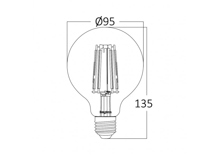 Ampoule filament décorative LED, E27, 540 lm, Ambre - BB47-00620 - Braytron