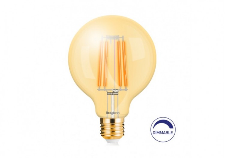 Ampoule filament décorative LED, E27, 540 lm, Ambre - BB47-60620 - Braytron