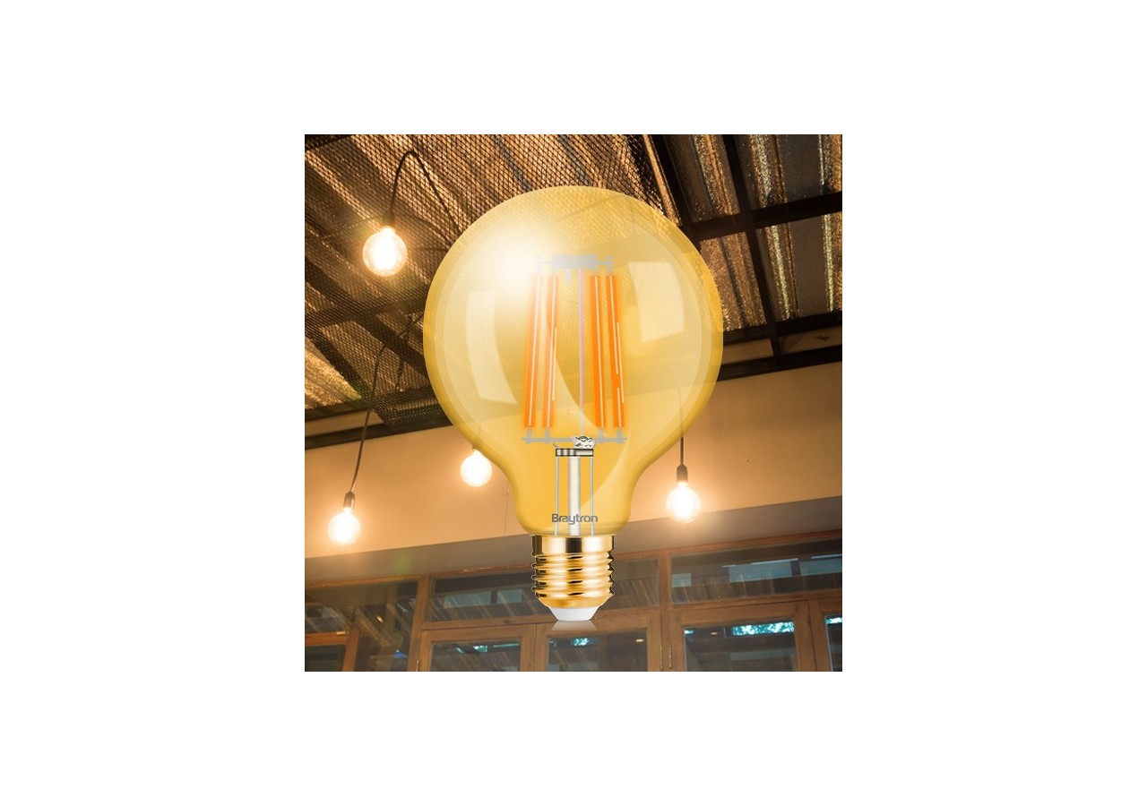 Ampoule filament décorative LED, E27, 540 lm, Ambre - BB47-60620 - Braytron