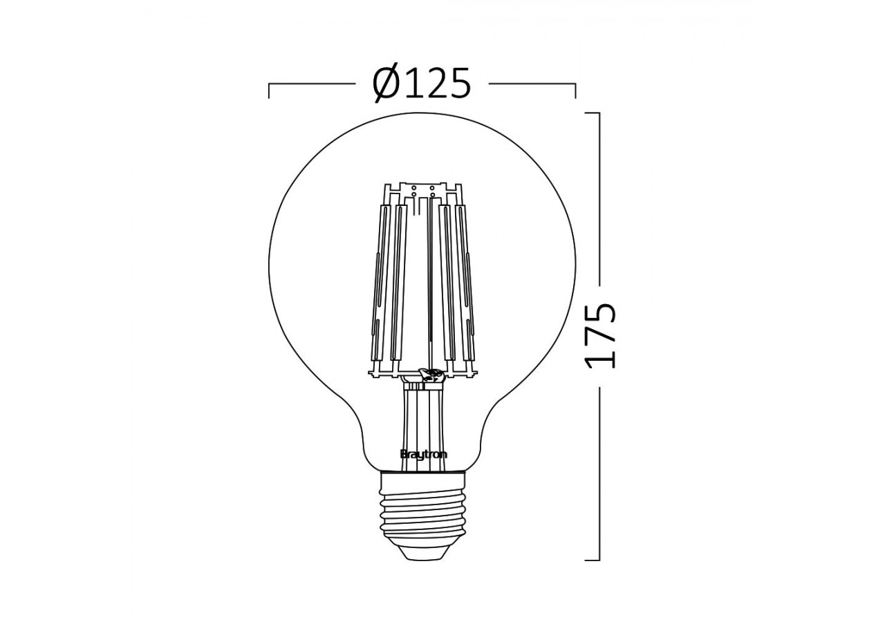 Ampoule filament décorative LED, E27, 540 lm, Ambre - BB48-00620 - Braytron