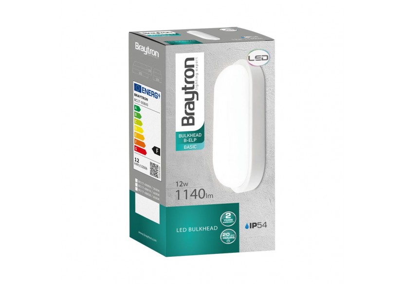 Applique murale LED 205mm Blanche, 1140 lm, Blanc Chaud - BC17-00800 - Braytron