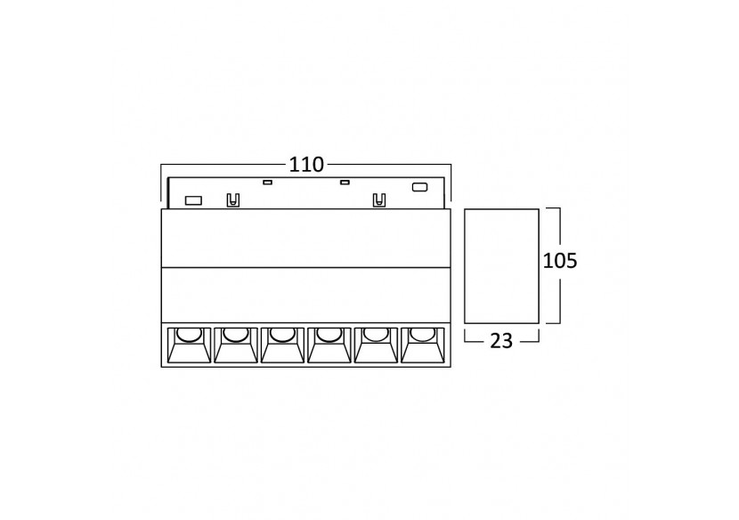 Module pour rail magnétique LED 110mm Noir, 440 lm, Blanc Chaud - BD60-03101 - Braytron