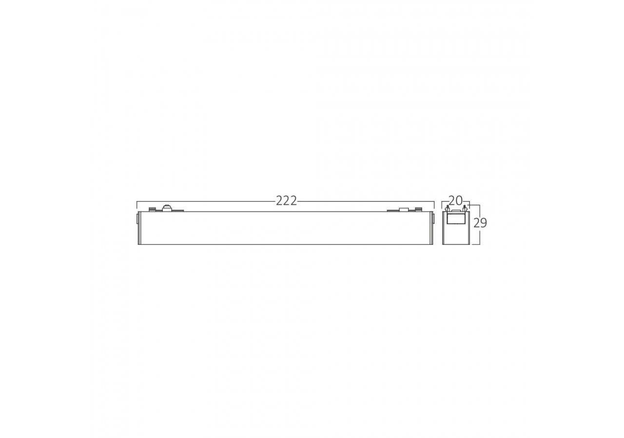 Module pour rail magnétique LED 222mm Noir, 1020 lm, Blanc Chaud - BD60-11201 - Braytron