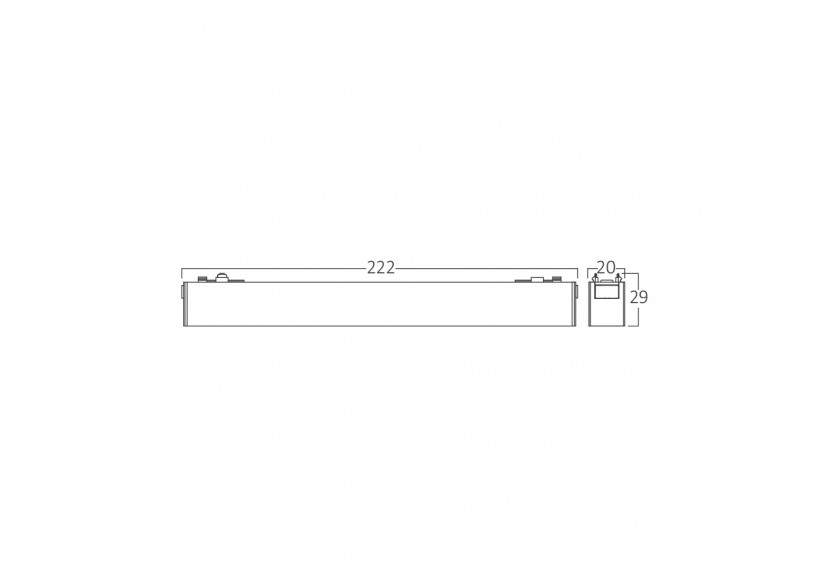 Module pour rail magnétique LED 222mm Noir, 1020 lm, Blanc Chaud - BD60-11201 - Braytron