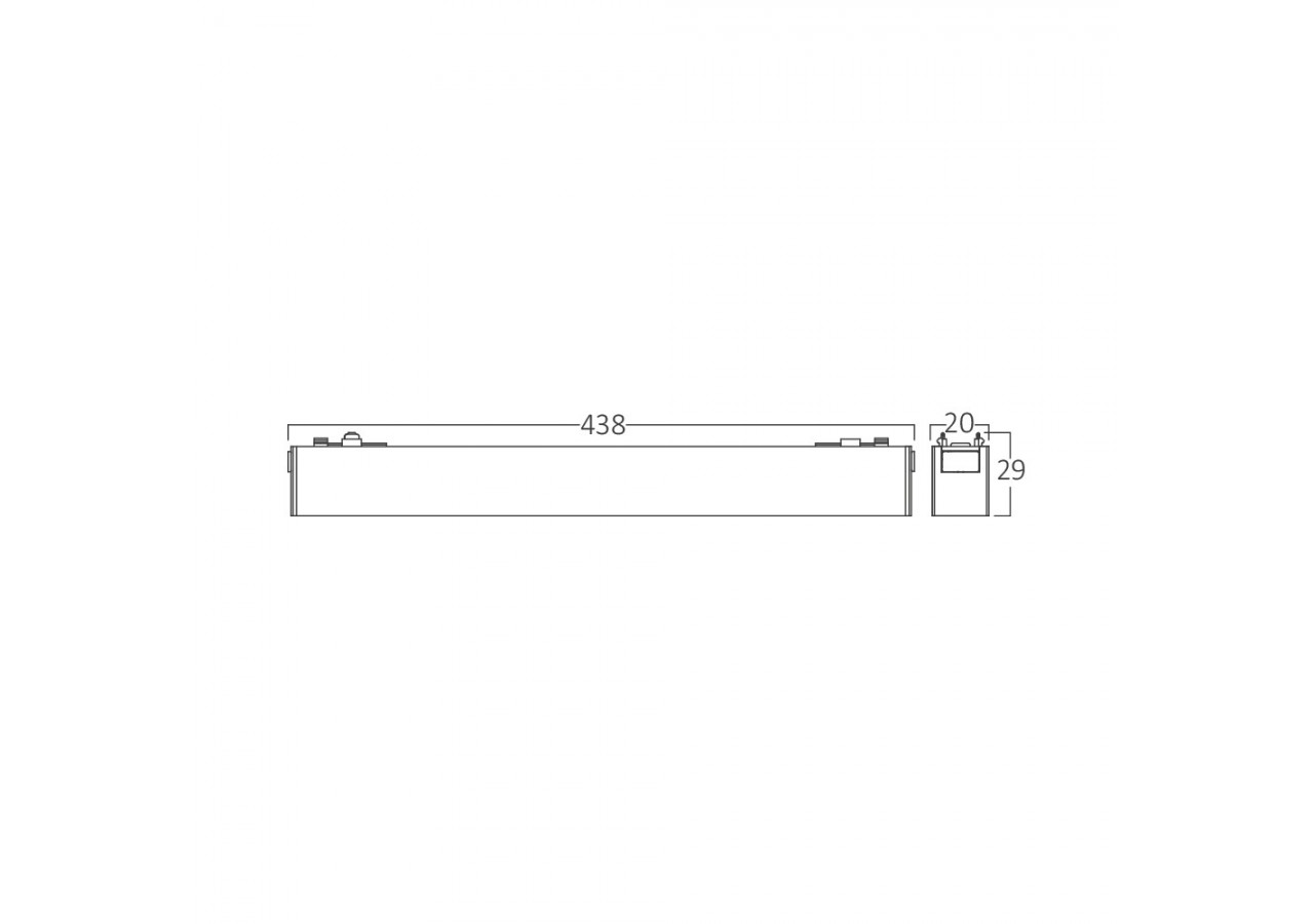 Module pour rail magnétique LED 438mm Noir, 1580 lm, Blanc neutre - BD60-11311 - Braytron