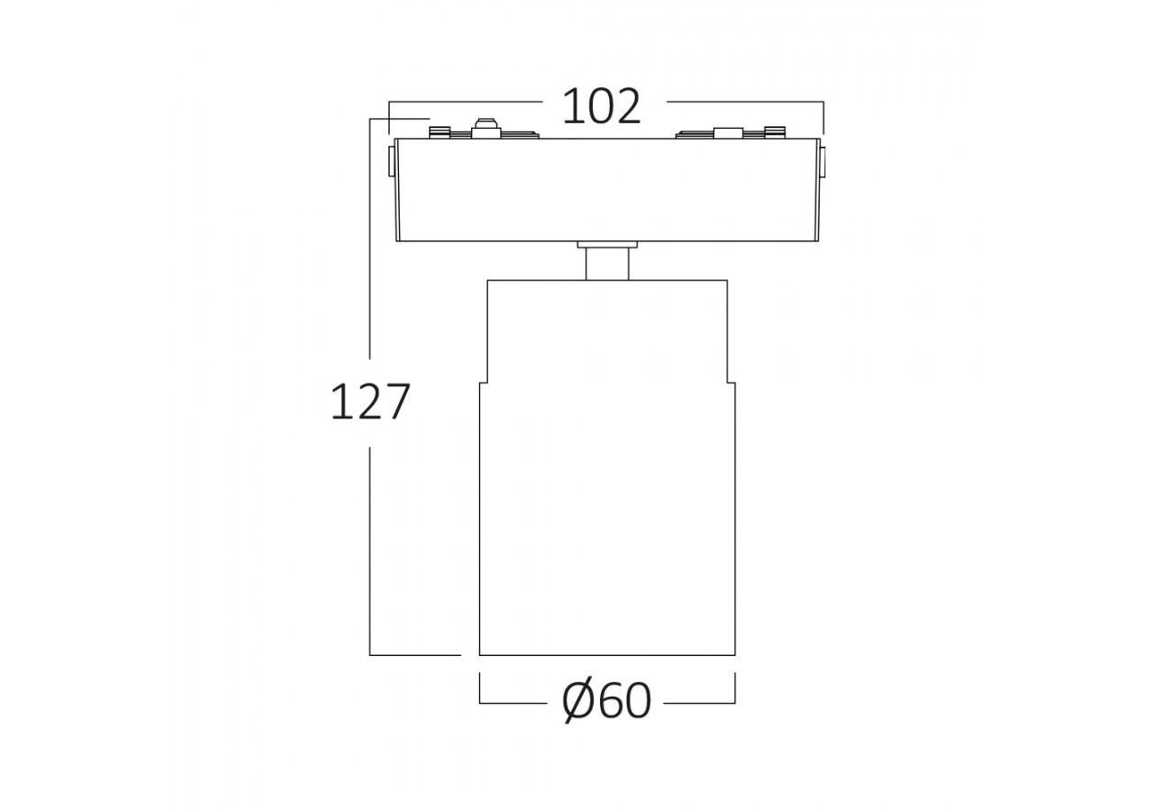 Spot pour rail magnétique LED Noir, 630 lm, Blanc Chaud - BD60-14001 - Braytron