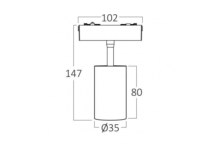 Spot pour rail magnétique LED Noir, 440 lm, Blanc neutre - BD61-10111 - Braytron