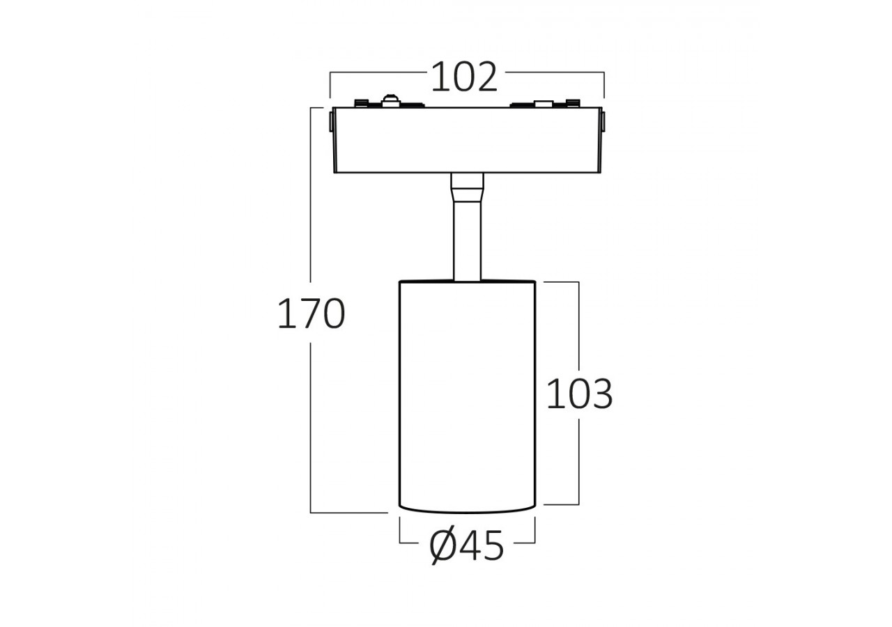 Spot pour rail magnétique LED Noir, 810 lm, Blanc neutre - BD61-10211 - Braytron
