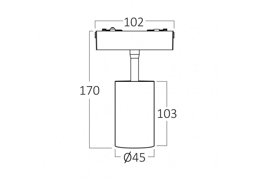 Spot pour rail magnétique LED Noir, 810 lm, Blanc neutre - BD61-10211 - Braytron