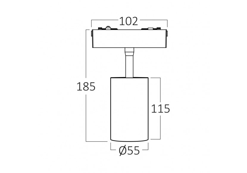 Spot pour rail magnétique LED Noir, 1580 lm, Blanc neutre - BD61-10311 - Braytron