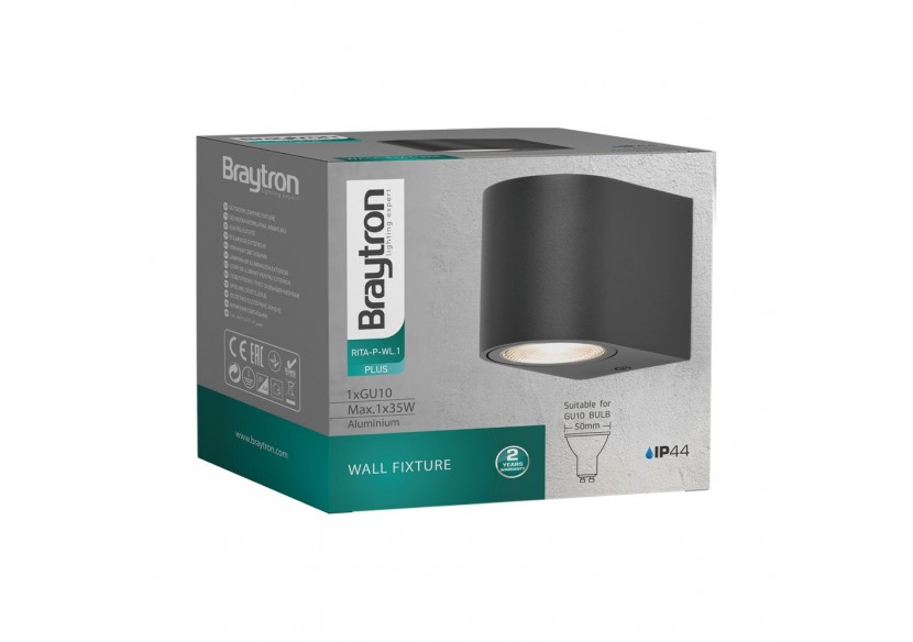 Éclairage mural 81mm Gris, GU10 - BG32-00202 - Braytron