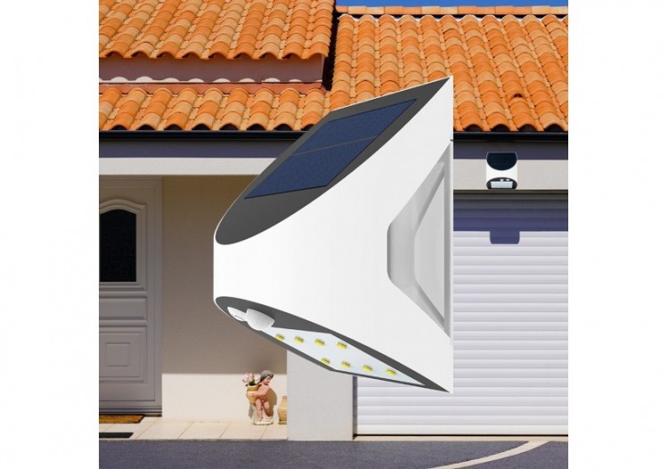 Éclairage mural solaire LED 130mm Blanc, 240 lm, Blanc froid - BG36-00130 - Braytron 2