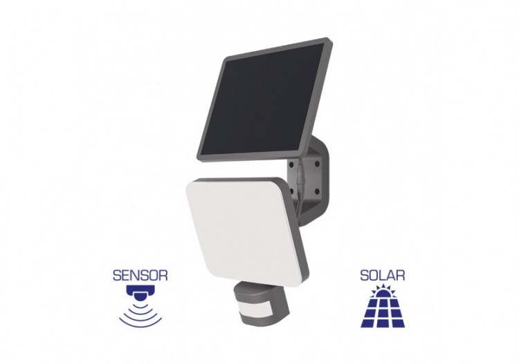 Éclairage mural solaire LED 347mm Noir, 1500 lm, Blanc neutre - BG36-00281 - Braytron