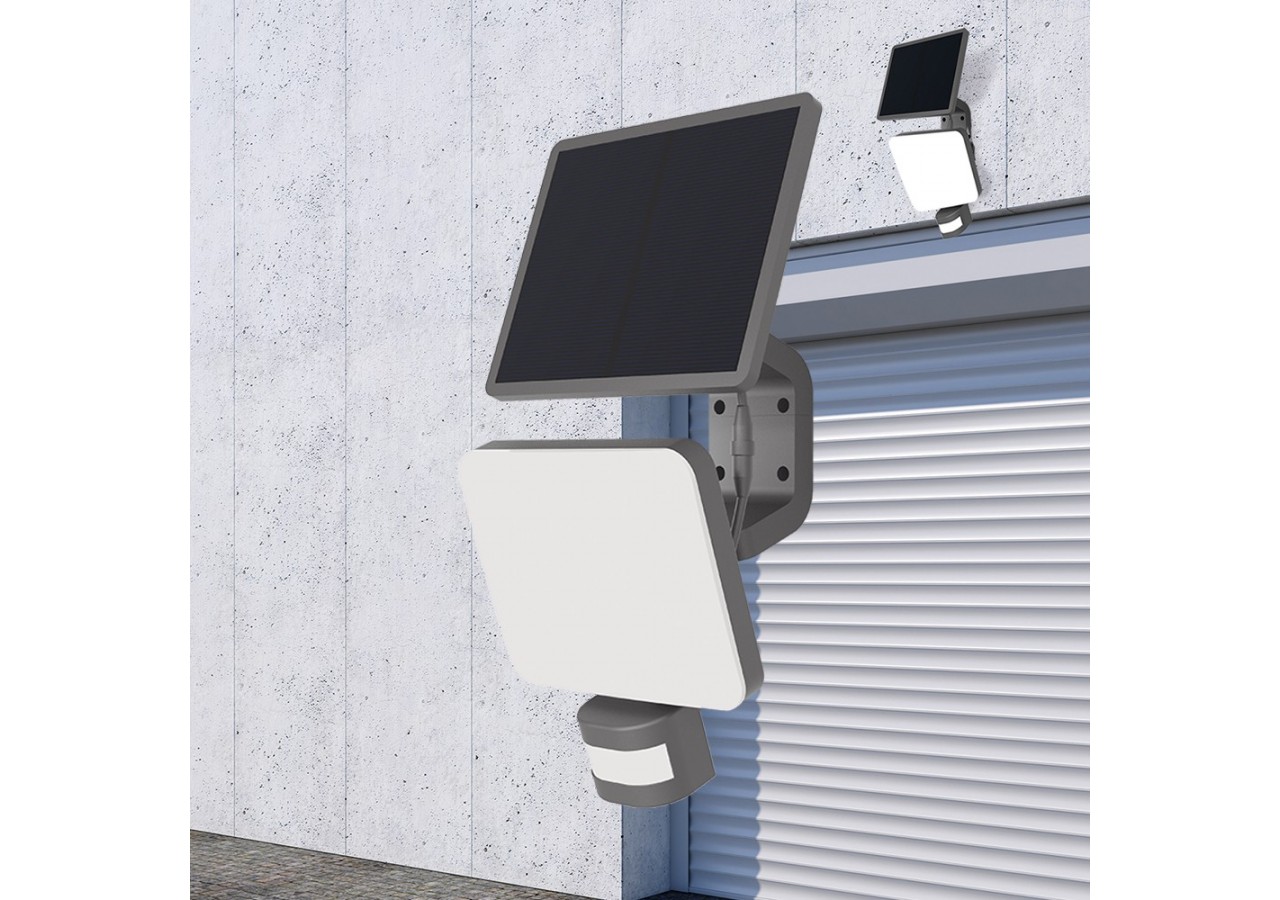 Éclairage mural solaire LED 347mm Noir, 1500 lm, Blanc neutre - BG36-00281 - Braytron