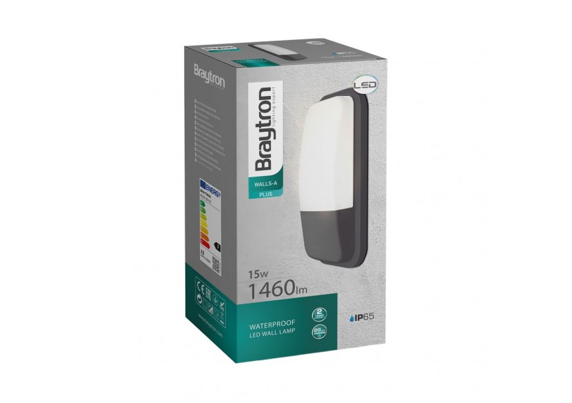 Applique murale LED 235mm Grise, 1460 lm, Blanc Chaud - BG38-00102 - Braytron