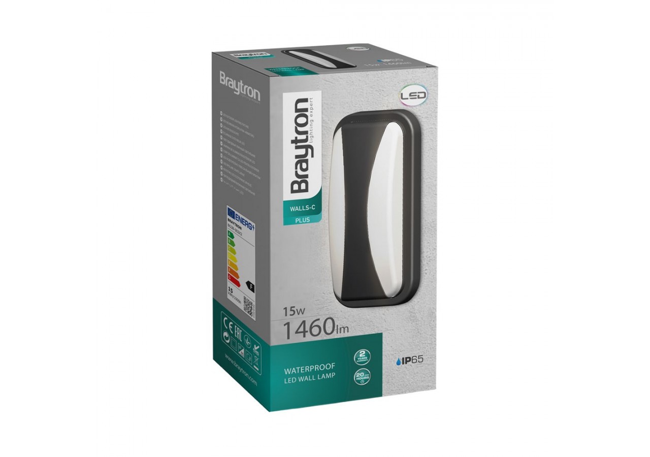 Applique murale LED 235mm Grise, 1460 lm, Blanc froid - BG38-00232 - Braytron