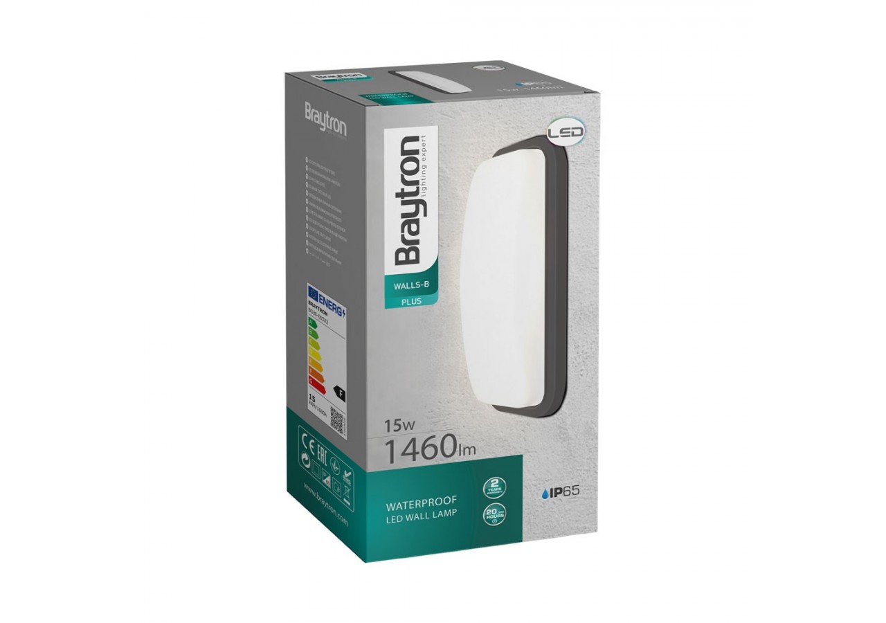 Applique murale LED 236mm Grise, 1460 lm, Blanc neutre - BG38-00312 - Braytron