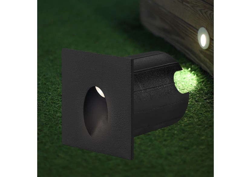 Éclairage mural LED 48mm Noir, 240 lm, Blanc Chaud - BG38-02301 - Braytron