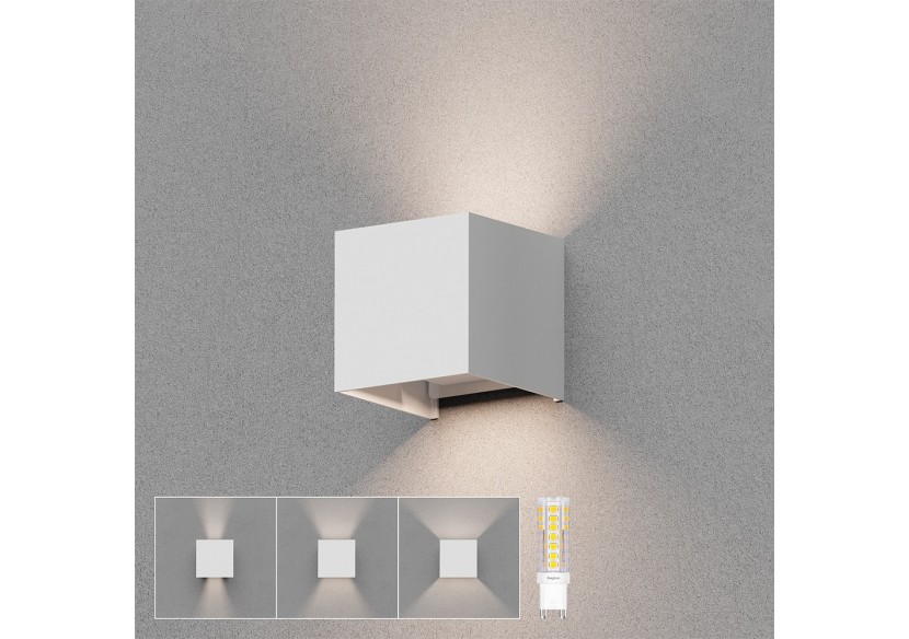 Fixations pour éclairage mural 100mm Blanc, G9 - BG38-03400 - Braytron