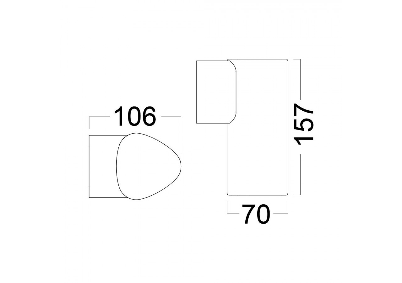 Éclairage mural LED 157mm Gris, 450 lm, Blanc Chaud - BG40-00702 - Braytron