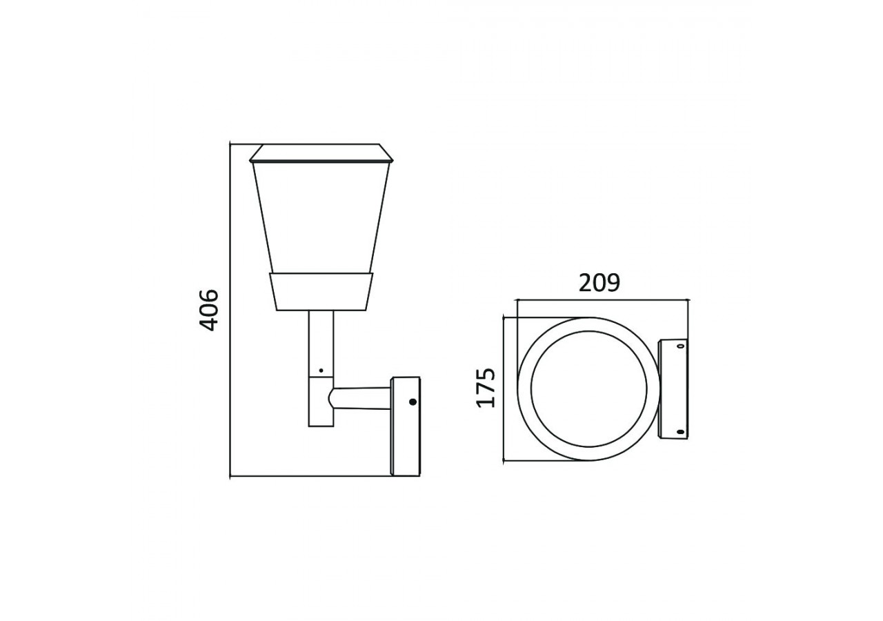Éclairage mural 406mm Gris, E27 - BG43-03002 - Braytron