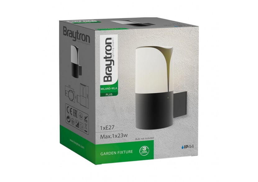 Éclairage mural 141mm Gris, E27 - BG43-04002 - Braytron