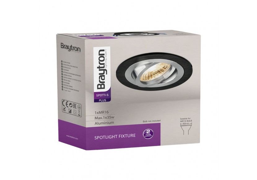 Spot encastré Noir / Argent - BH03-00161 - Braytron