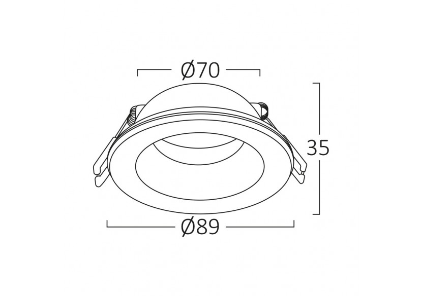 Spot encastré 89mm Noir - BH03-02101 - Braytron
