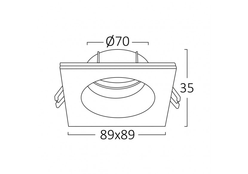Spot encastré 89mm Noir - BH03-02111 - Braytron