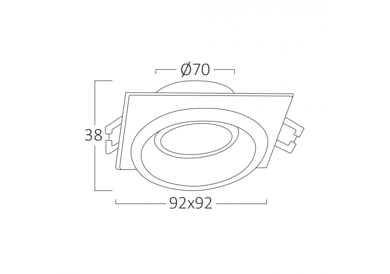 Spot encastré 92mm Blanc-Noir - BH03-06053 - Braytron