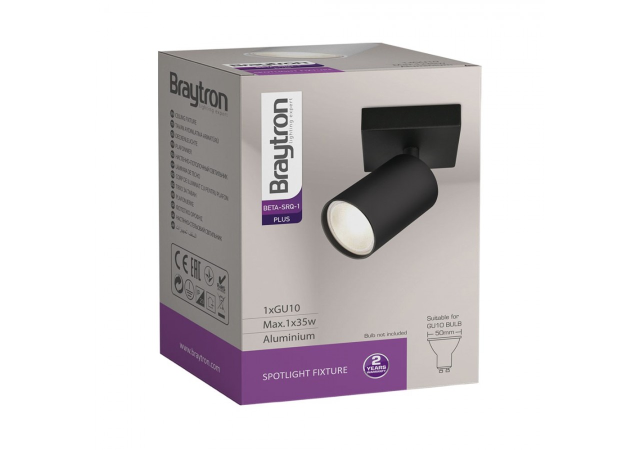 Spot 80mm Noir, GU10 - BH04-00811 - Braytron