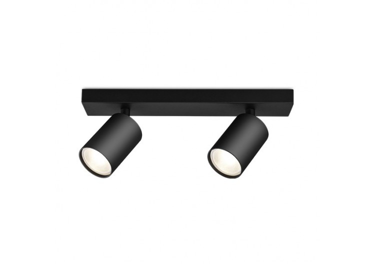 Spot 83mm Noir, 2xGU10 -...