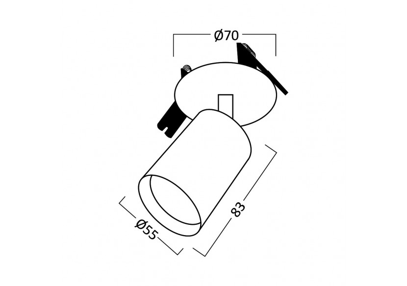 Spot encastré 100mm Noir, GU10 - BH04-00901 - Braytron