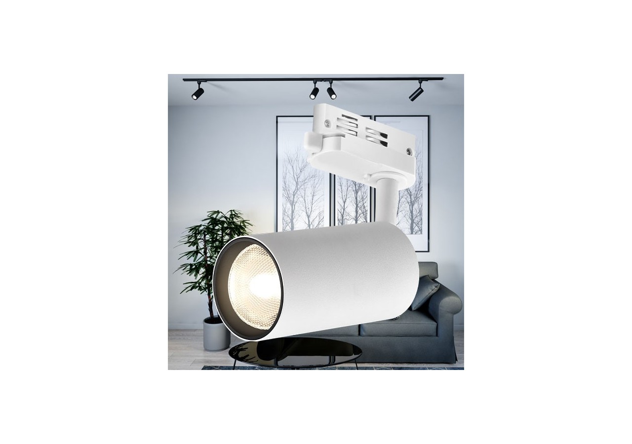 Spot sur rail 102mm Blanc, GU10 - BH04-60600 - Braytron