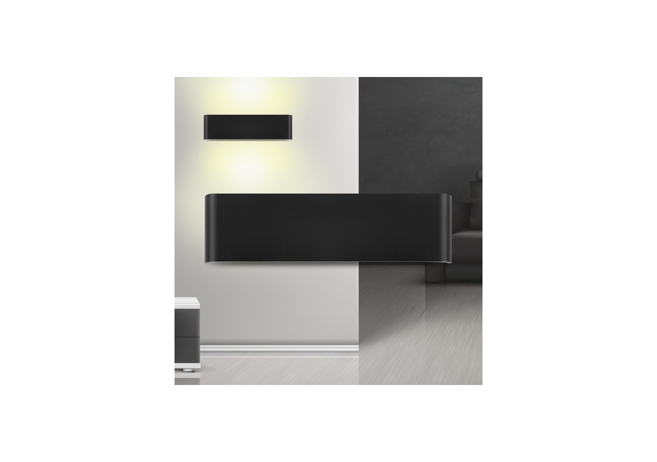 Éclairage mural LED 310mm Noir, 810 lm, Blanc Chaud - BH07-03301 - Braytron
