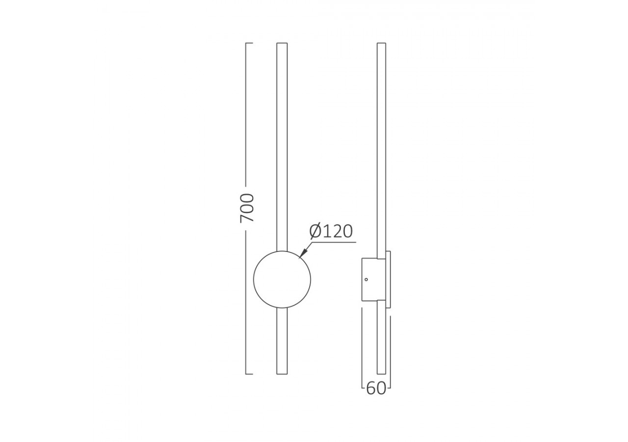 Éclairage mural LED 700mm Or / Noir, 1580 lm, Blanc Chaud - BH07-04206 - Braytron