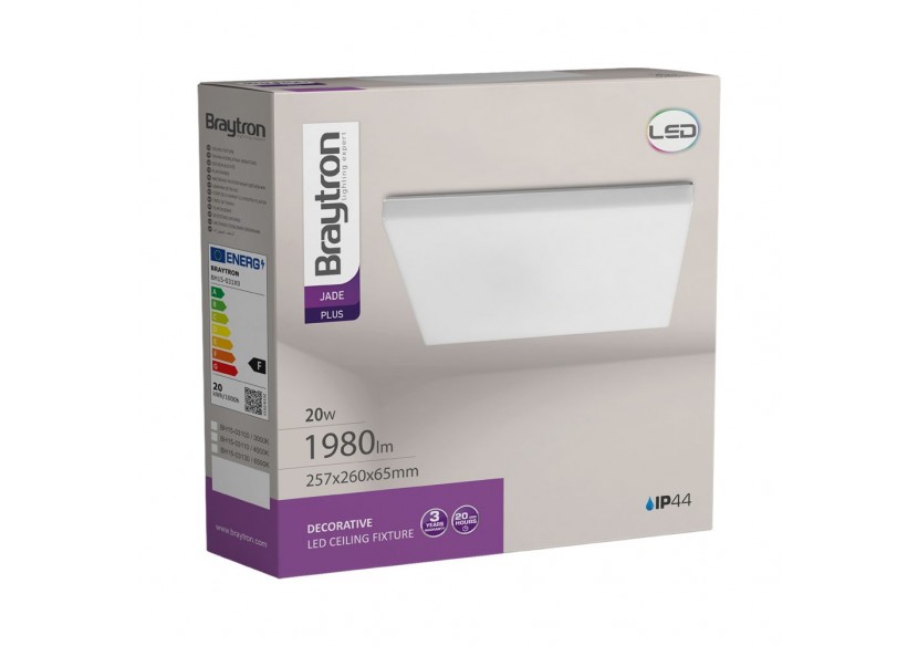 Plafonnier Jade LED 260mm Blanc, 1980 lm, Blanc neutre - BH15-03110 - Braytron