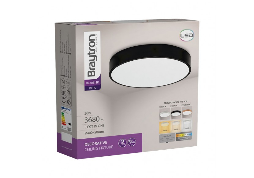 Plafonnier Blade LED Noir, 3680 lm - BH16-04181 - Braytron